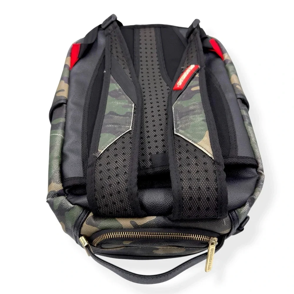 Sprayground Army Lips Bullet Backpack Camouflage Laptop Compartment 18x12 Street